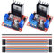 DAOKAI 2 Stück L298N Motor Drive Controller Board DC Dual H-Bridge Roboter-Schrittmotor-Steuermodul für Arduino Smart Car Power mit Dupont-Kabel, 24AWG-Draht