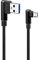 iplusmile USB Extension Cable, USB Micro Cable, 90 Degree Data Cable Charger Cord, Right Angle, 2.4 A, 1m, Nylon Braided USB Cable for Universal Phone (Black)
