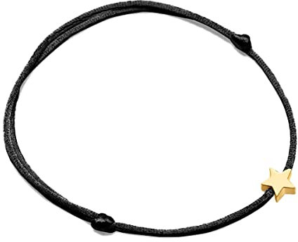 Bracciale da donna cordoncino con cuore / stella. Bracciale da donna acciaio chirurgico placcato oro/argento per donna, ragazza ideale come regalo (mamma, amiche, compleanno...) Gioielli da donna