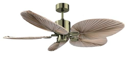 Cecotec Ventilador de Techo EnergySilence Aero 5200 Natural Palm, Motor DC 42 W, Diámetro 127 cm, Mando a distancia, Temporizador, 6 Velocidades, Verano e invierno, Rotación de aspas, Silencioso