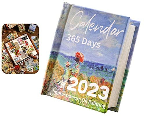 2023 Mini Tear-Off Kalender, Mini Tear Off Kalender 2023 2x3 zum Basteln, 365 Tage Vintage Illustrierter Tischkalender, Abreißkalender, Täglicher Schreibtischkalender 2023 Seite pro Tag (B)