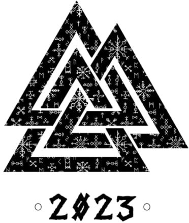 PLANER 2023: Wikinger Kalender mit deutschen Feiertagen - Nordische Mythologie Valknut weiß