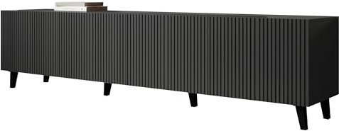 Mirjan24 TV Lowboard Vailbo Grey 200, Fernsehschrank, Fernsehtisch, Unterschrank, TV Tisch, Board, Schrank, TV-Bank (Anthrazit)