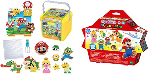 Aquabeads 31774 Creation Cube Super Mario - Arts & Crafts Bead Activity Toy, Green & 31946 Brothers Super Mario Character Set