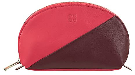 DUDU Mini Pochette per Borsa in Pelle, Astuccio Porta Trucchi da Viaggio, Piccola Trousse con Cerniera da Borsetta, Design Colorato Lampone
