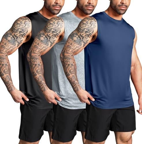 Boyzn Tank Top Herren 3er Pack Training Fitness Bodybuilding Tankshirt Schnelltrocknendes Muskelshirt Ärmellos Weste für Men