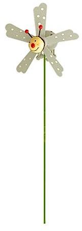 Lizzy Insect Windmill Garden Stake Outdoor Lawn Patio Flower Pot Decor Ornament (Grey)