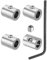 PATIKIL Abrazadera de Cable 9mm Agujero Alambre Cuerda Clips Juego 4uds 304 Inoxidable Acero Único Agujero Bloqueo Cable Abrazaderas Clip con M6 Hexagonal Tornillo Llave para Cable Plata