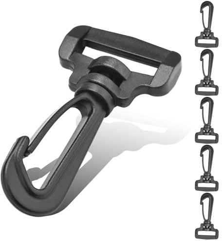 12 ganci a scatto girevoli in plastica per borse, 2,5 cm, chiusura rotante, per borse, cinghie di nylon, gancio per zaino, cordino, portachiavi, ricambio