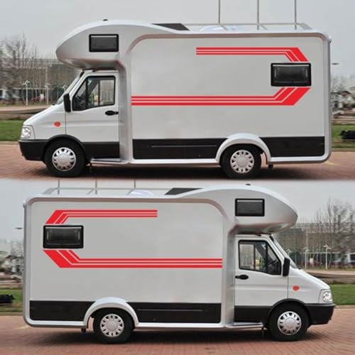 Set di 2 adesivi per auto accattivanti con motivo a strisce per camper, camper, auto, camion, furgoni, roulotte, roulotte