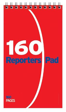 AbbeyShake spiral reporter’s notepad wirebound notebook 160 pages 210x124mm (Single Pad, 160 Pages)
