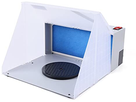 Airbrush Kabine, 3m³/min Mini Absauganlage Spritzkabine Lackierkabine Sprühbox Airbrush Farbnebel Beleuchtung Absaugung Filterung regelbar