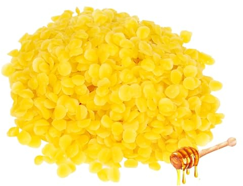 GNAUMORE Cire d'abeille Naturelle,Pastilles de Cire d'abeille,Cire d'abeille 100% Naturelle,Cire d'abeille pour Cosmétique,100G de Pastilles de Cire d'abeille,Pure Cire d’Abeille Pastilles