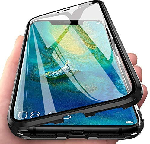 Fiokxie Hülle kompatibel mit VIVO V29- Handyhüllen Magnetische Metallrahmen Case Camera Lens Protector Transparent Gehärtetes Glas Schutzhülle 360 Grad Cover Kratzfest [Kamera Schutzfolie],Schwarz
