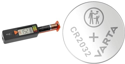 TFA Dostmann Batterietester BatteryCheck & VARTA Batterien Knopfzellen CR2032