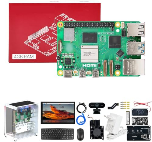 Yahboom AI Robot Developer Kit 4GB,HD 10.1inch Display,MINI Chassis | 27W PD Power Adapter,Wireless Keyboard,USB Camera Supports ROS2 System Provides ROS2 (4GB-Ultimate Kit)