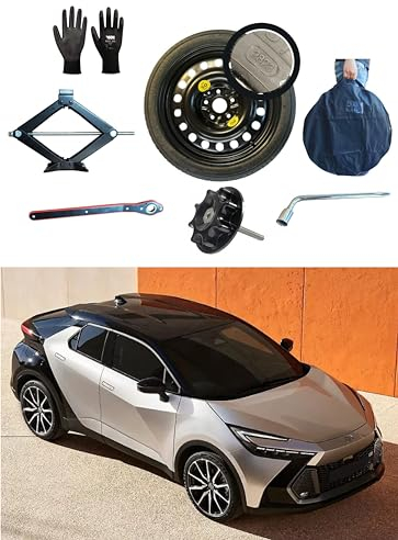 D'ANGELO 1988 Ersatzrad-Set 17 Zoll, kompatibel mit Toyota C-HR, inkl. Wagenheber, Schlüssel, Schraube, Handschuhe und Tasche, 125/80R17, Anhängerreifen, Anhänger Komplettrad
