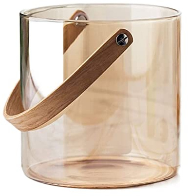 Cubitera Champanera Cubo De Hielo De Vidrio Bar Cubo De Champán Cerveza Vino Cubos De Hielo con Asa Cubo Enfriador para Bar Refrigeración Cerveza Cubiteras para Botellas(Size:1200ml)