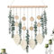 ASTNIC Decoración de eucalipto artificial para colgar en la pared, hojas verdes, decoración de pared bohemia con palo de madera para dormitorio, baño, cocina, casa de campo, decoración rústica para el