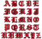 PATIKIL Parche Bordado de Letra Antigua en Inglés, 26 Piezas de Parches Decorativos de Alfabeto Vintage para Coser o Planchar de la A a la Z para Reparar Ropa, Sombreros, 2Lx2W, Rojo