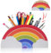 inheming Rainbow Pen Holder Pencil Holder, Pen Holder Rainbow Supply,Rainbow Pencil Holder for Buffets, Catering Events and Parties 11.61in*2.75in