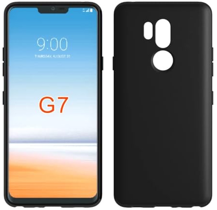 Auotu Hülle Mit Kamera Schutz Soft TPU Silikon Case Etui Tasche Cover für LG G7 ThinQ / G7+ / G7 Plus / G710EM Smartphone (Schwarz)