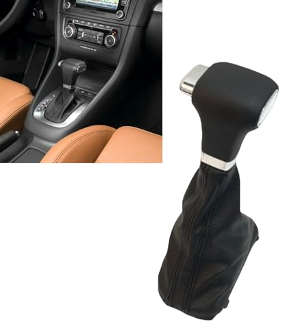 IDENUONA Zentraler Schaltknauf Leder Wurzelholz Für VW Golf 6 2008-2011 1K1713203 Automatisch