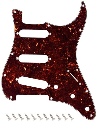 Banworks 4-lagiges Strat SSS Schlagbrett, 11-Loch-Schlagbrett für E-Gitarre, Schlagplatte für USA/Mexican Modern Style Standard Stratocaster ST JT/HB-01, Dunkelbraun, Schildpatt