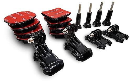 JINGXIN Helmet Mounts for GoPro,Flat Curved Helmet Adhesive Sticky Mounting with J Hook Buckle Clip Attachment Accessories,Compatible with GoPro Hero 13,12,11, 10, 9, 8, 7, 6, 5, 4, Session, 3+, 3, 2