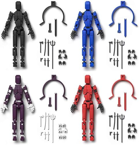 T13 Action Figure Set, 4PCS Magnetic 3D Printed Toys, Titan 13 Action Figures, Desktop Decorations, DIY Pose Smooth Joints Robot Model Teen Titans Toys Child Gift