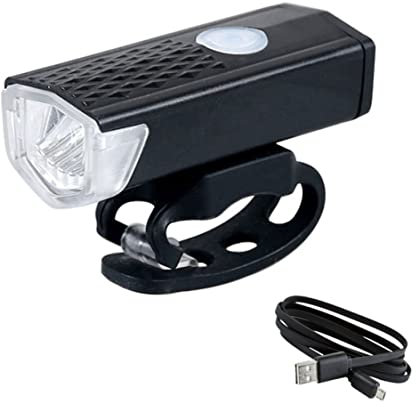 Faro LED per Bici 300 Lumen Ricaricabile USB con 3 Modalità Luce Anteriore Bianca per Bicicletta Flashlig Lampa