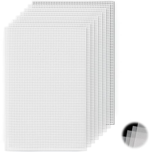 8 Stück Plastic Canvas Sheets 32*21cm Kunststoffgitter Weiß Mesh Stoff Lochplatte Gitter Plastikgitter Kunststoff Netzstoff für Therian Mask Stuff Gear Diy Leinwand Kunst Stramin zum Sticken Zubehör