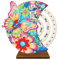 Diamond Painting Kalender Ornamente, Holz Diamant Malerei Weihnachtsdeko rotierender Kalender, Diamant Painting Tischkalender Tischdeko ewiger Kalender Weihnachten Deko Set (A)