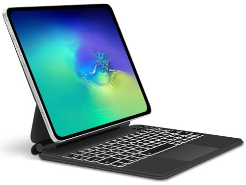 SENGBIRCH Magic Keyboard für iPad Pro 11'' (M4) 2024 - Deutsches QWERTZ Layout Magic Tastatur, Hintergrundbeleuchtung Multi-Trackpad Keyboard für iPad Pro 11 Zoll M4 2024, Schwarz