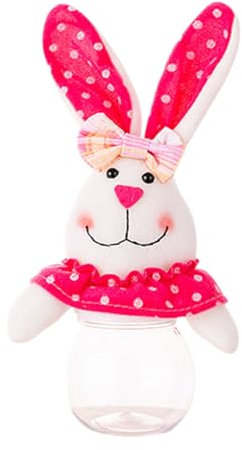 Easter Ornament Cartoon Rabbit Shape Home Decorations Children's Gift Transparent Candy Jar Witch Hands Snack Bowl Stand (One Size)