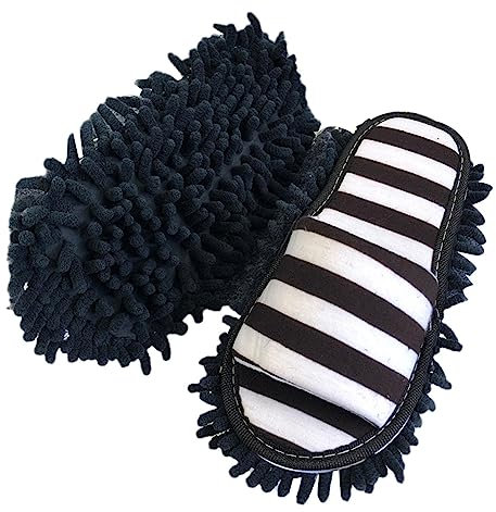 Lazy Mop Pantuflas para limpiar el polvo del suelo, pantuflas limpias, pantuflas limpias, pantuflas para fregar el suelo, limpiar zapatos de punta abierta