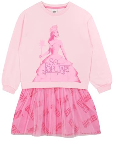WICKED Sweater Dress | Glinda Sweatshirt Dress for Girls | Girls' Dresses Pink 9-10 Years
