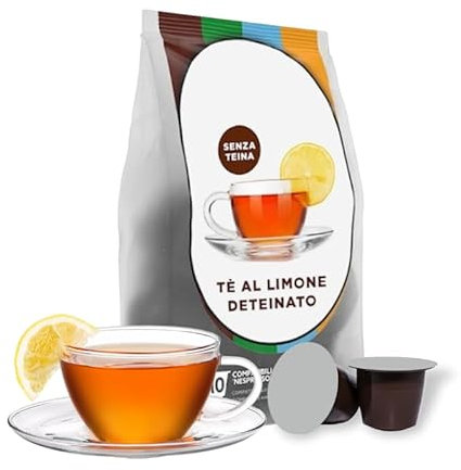 60 Capsule Tè Deteinato Al Limone NATURALE marchio DOLCE VITA Compatibili con macchine Nespresso Thè
