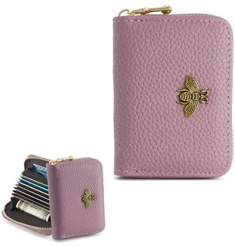 QIUTIMIY Kartenetui Kreditkartenetui,Slim Wallet,Mini Geldbörse,lila