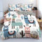 ZZTBQ Cartoon Süße Alpaka Bettwäsche 155x220 3teilig Alpaka Kaktus Kinderbettwäsche 1 Bettbezug 155x220 cm + 2 Kissenbezüge 80X80 cm, Biber Lama Bettwäsche-Sets Polyester Mikrofaser