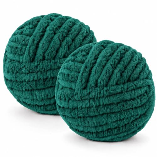 Chunky Yarn Wool 2×250g 54m, XXL Soft Fluffy Chunky Wool for Hand Knitting