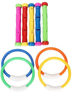 Toyvian 1ensemble Jouets De Plongée Résistants pour Piscine Anneaux Et Bâtons De Plongée Aléatoires Jouets Amusants pour Amélioration Compétences De Natation