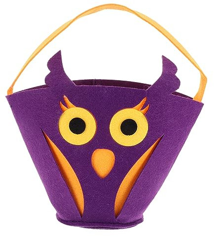 HOUDERCO Borsa Porta Dolci Halloween Feltro Sacchetto Festivo Per Decorazione Per Feste e Raccolta Dolci Design Forma Di Zucca Multiuso Per Eventi e Festività