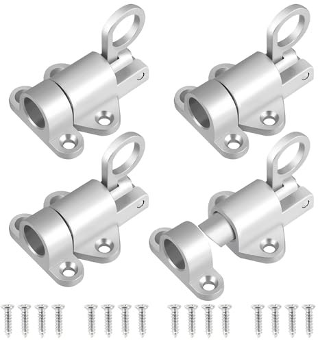 4 Piezas Cierres de Pestillo Automático Perno de Aleación de Aluminio con Tornillos Bloqueo Seguro para Puertas de Madera, Ventanas & Armarios
