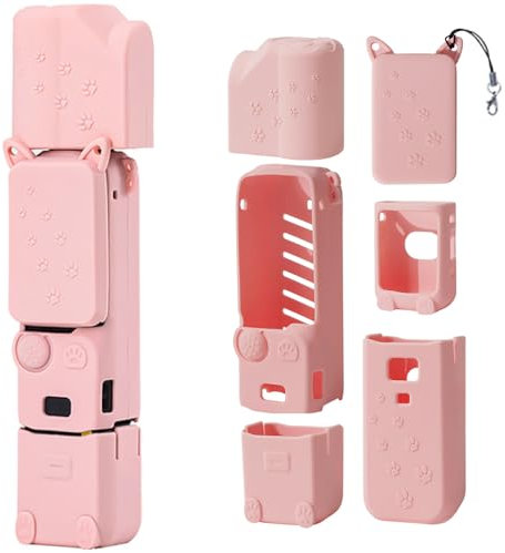 Silicone Protective Case Sleeve for DJI Pocket 3, Soft Skin Cover Camera Screen Lens Body Cover for Osmo Pocket 3 All-Round Protection Guard Protector Shell Accessories (Pink)