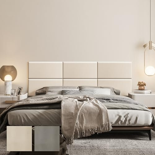 LELEFIDO Panneau Mural 3D Autocollant - Panneaux muraux et de Plafond en Mousse Souple et Cuir Artificiel, imperméables et faciles à Nettoyer, Absorbant Le Bruit - 60 × 30 × 3 cm - 6 pièce