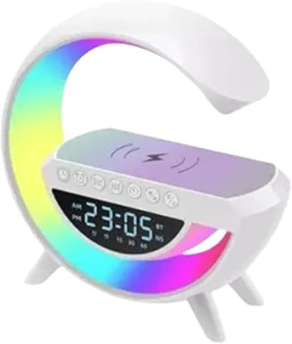 SDMAX Bluetooth Speaker, Customize RGB Light, USB Charging, Alarm Function, Desktop Clock Design, FM Radio, Compact And Portable, Easy To Use, Outdoor Party Speaker