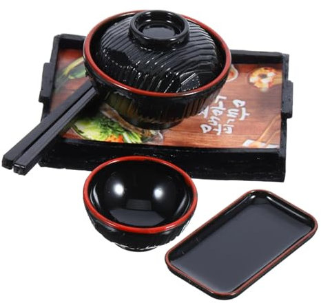 UPKOCH 1juego Utensilios De Cocina Miniatura Japonesa para Casa De Muñecas Juego De Cuencos y Platos Decorativos para Miniaturas Accesorios De Juguete para Decoración De Paisajes