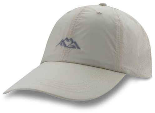 Himozoo Schnelltrocknende Laufmützen, Kühlende, Atmungsaktive Baseballkappe, Dad Truck Hat Mit Berggipfel-Stickerei Für Den Außenbereich, Stretch-Laufmütze Mit Weicher (Beige)