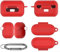 Funda de silicona para auriculares TOZO NC9 que proporciona un ajuste seguro y fácil acceso al puerto de carga (rojo)